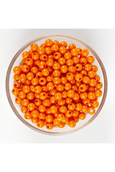 yfhobi 25 Gram - 6 Mm, Turuncu Renkli, Yuvarlak Takı Ve Süs Boncuğu, 1.kalite...