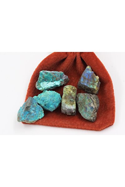 Labradorite Stone-chrysocolla Chrysotol Stone Untreated Part Natural Stone Raw Mass 20-30gr Set of 2
