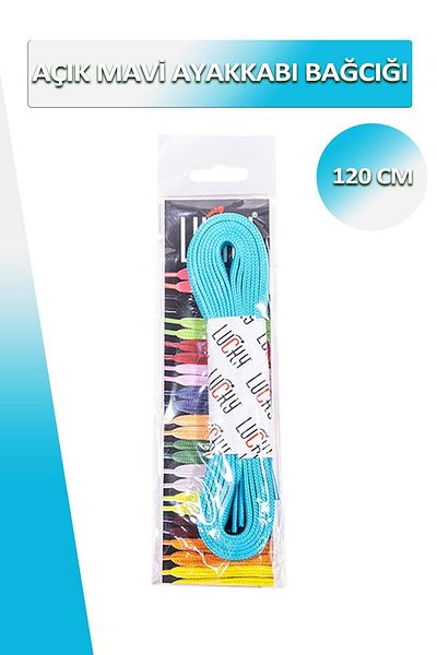 Dopar Lucky Light Blue Shoelace Flat Laces 120 Cm