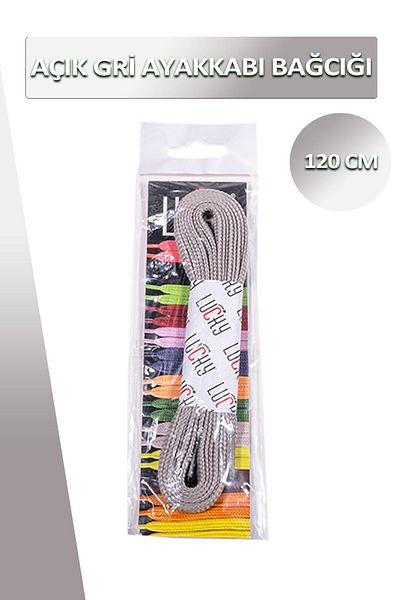 Dopar Lucky Light Gray Shoelace Flat Laces 120 Cm