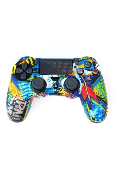 Konsol İstasyonu Playstation 4 Desenli Kol Koruyucu Silikon Kılıf 3p4