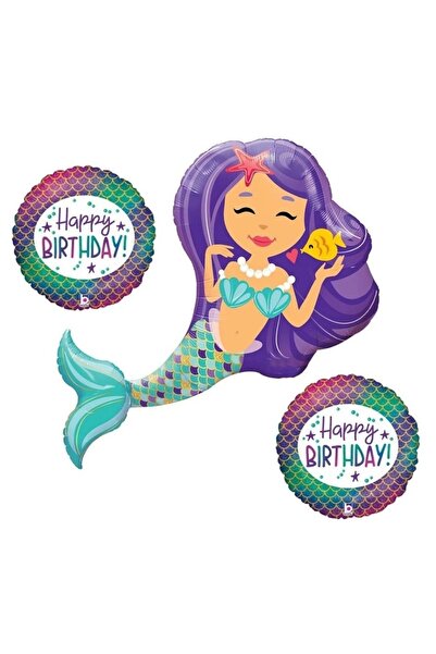 parti sürprizi مجموعة بالونات فويل حورية البحر