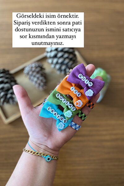 Minikpaw aksesuar Kumaş Papyon Tasma 4 Adet Renkli