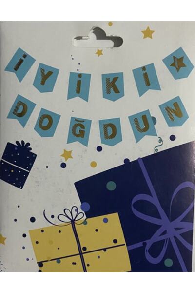 Yogi parti Birthday Party Banner with Gold Gilded Happy Birthday Written on B...
