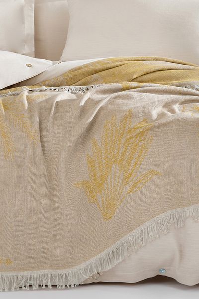 Yataş Beckett Double Linen Bedspread - Safran