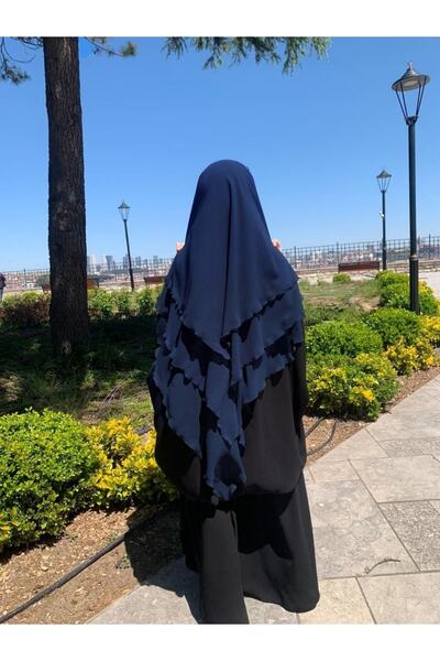 Şahane Şal Prefăcut Voal Eşarfă Practică Hijab Hijab 3 Straturi Şifon Crepe