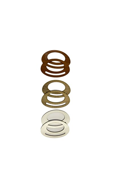 aladepo مقبض حقيبة خشبي مقبض MDF بيضاوي (3 أزواج)