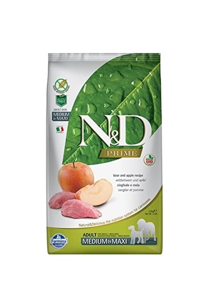 N&D Prime Tahılsız 2,5kg Medium Maxi Adult Köpek Yaban Domuzlu Elmalı Orta Ve...