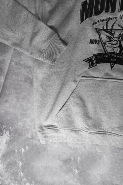 blackbonds Ünisex Montana Baskılı Sweatshirt Siyah Baskı