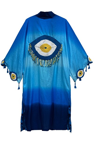 Marever Fashion Nazarboncuğu Degrade Vual Kimono