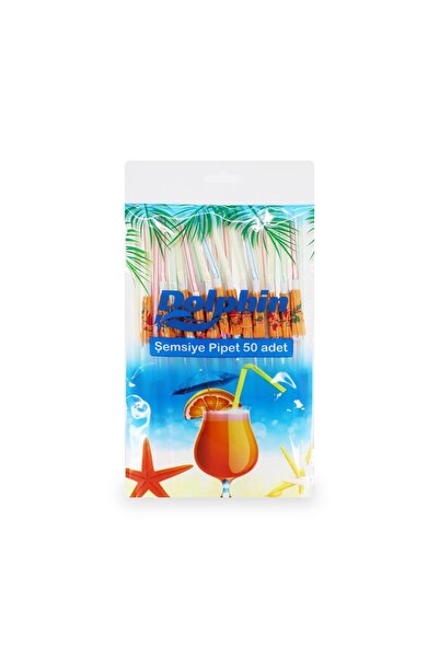 Genel Markalar Körüklü Plastik Şemsiye Pipet - 50 Adet