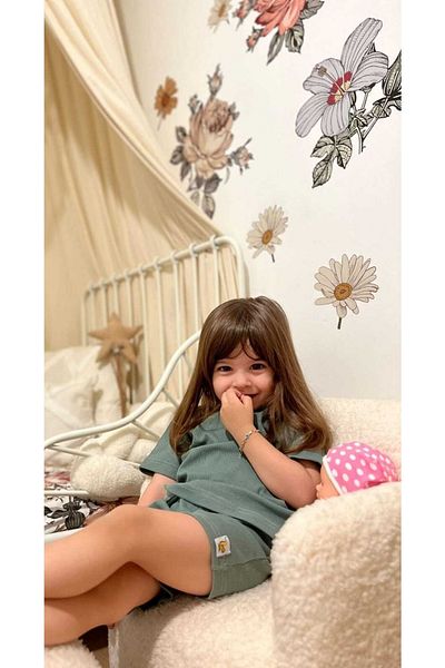 BEBEĞİME ÇORAP Summer Baby Girl-Girl's Short Sleeve T-shirt-Shorts Set of 2