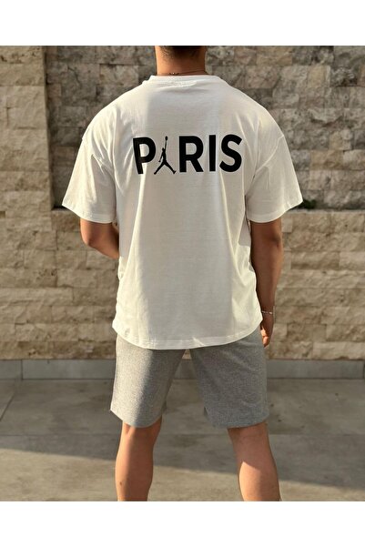 Machetta Summer Paris Football Printed Crew Neck T-shirt Shorts Set
