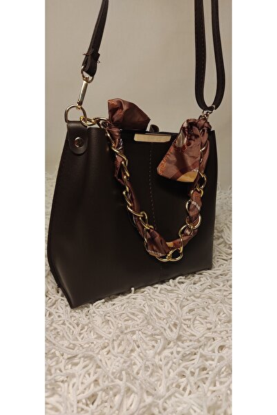 Z&HA Accessory М'яка шкіряна жіноча сумка з аксесуарами для шарфа-ланцюжка 3 відділення для руки, руки та плеча