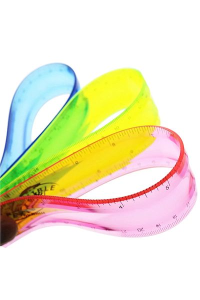 nistabolje 2 Pieces Flexible Ruler Unbreakable Ruler 30 Cm Mixed Colors