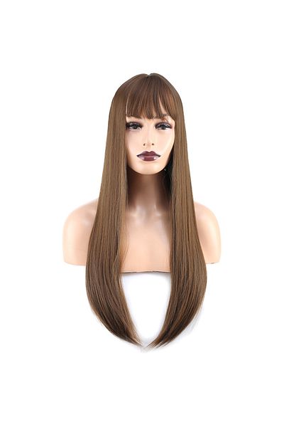 KONAK PERUK Long Fiber Synthetic Wig - Straight Perch - Auburn