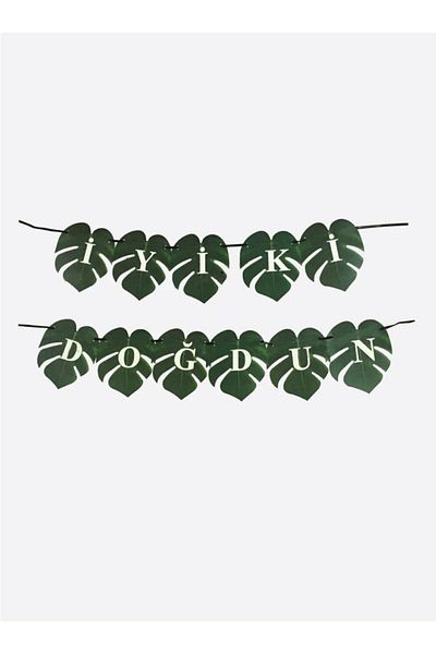 asöy Safari Green Leaf Καλή ημέρα γενεθλίων Banner United Text