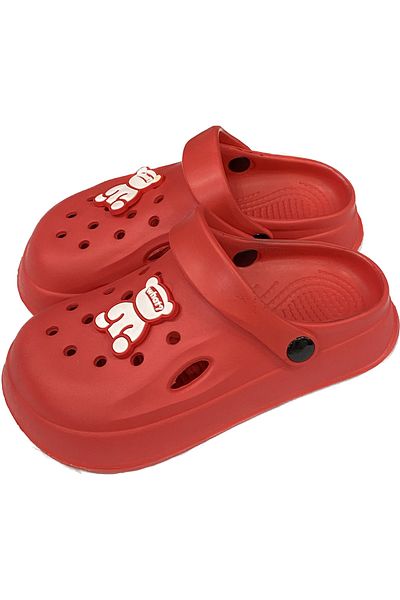 Seha Moda01 Red Children's Light Sole Clogs Sandals