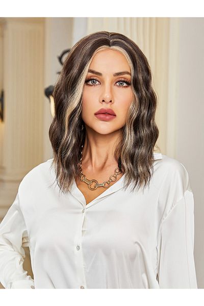 KONAK PERUK Brown / Blunt Tulle Wig with Honey Foam Reflates