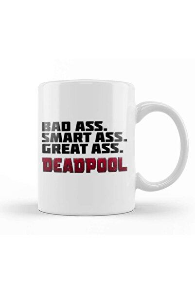 Baskı Dükkanı Deadpool Badass Smartass Greatass Funny Joke Deadpool Parody 03...