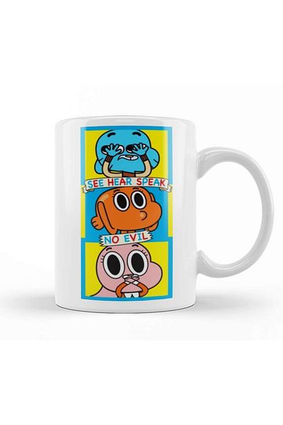 Baskı Dükkanı كوب بورسلين من Gumball Darwin Anais No Evil 01
