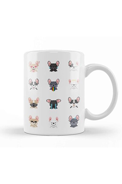 Baskı Dükkanı كوب بورسلين من French Bulldog Emoji 01