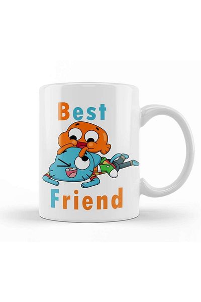 Baskı Dükkanı كوب بورسلين من Gumball & Darwin Best Friend