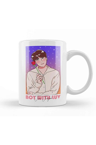 Baskı Dükkanı كوب Boy With Luv Bts Jeon Jungkook مصنوع من البورسلين الزجاجي