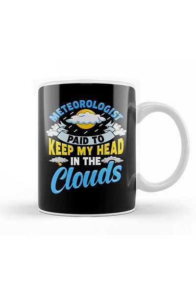 Baskı Dükkanı كوب بورسلين من Paid To Keep My Head In The Clouds Meteorology
