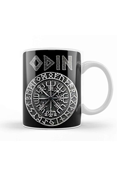 Baskı Dükkanı Thor Mjolnir Valknut Vikings Runes Viking Gods Tee 01 Kupa Bardak Porselen
