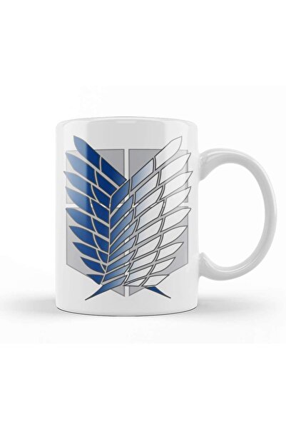 Baskı Dükkanı كوب بتصميم نسيج عليه علامات Attackontitanmikas Wings Of Freedom...
