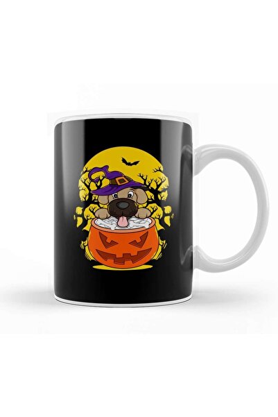 Baskı Dükkanı كوب بورسلين ساحر على شكل جرو للهالوين، كلب لطيف مهووس