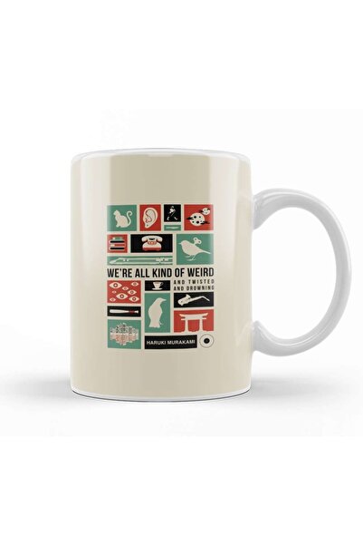 Baskı Dükkanı كوب هاروكي موراكامي من البورسلين