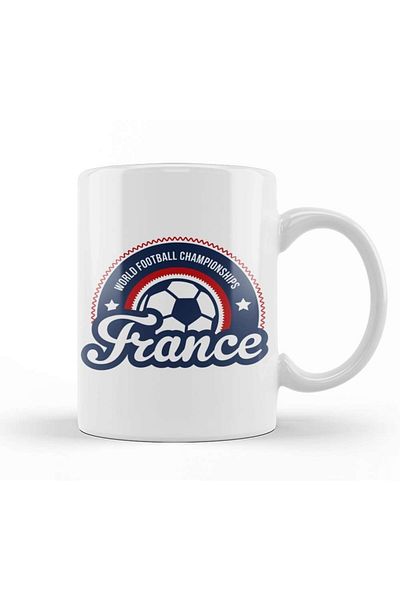 Baskı Dükkanı French Football France Sunrise World Football Championship 2018 Trophy Cup Porcelain