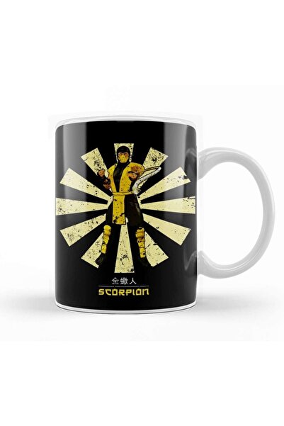 Baskı Dükkanı كأس العقرب الرجعية اليابانية مورتال كومبات القدح الخزف