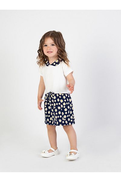 Harika KIDS Baby Girl Daisy Pattern Collar Dress