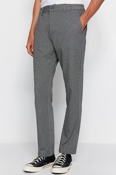 Trendyol Collection Black Slim Fit Elastic Waist Fabric Trousers Tmnss23Pl00031