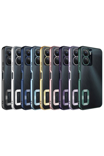 ZM STORE Vivo Y16 Case with Camera Protection Featuring Logo Zore Omega Transparent Cover