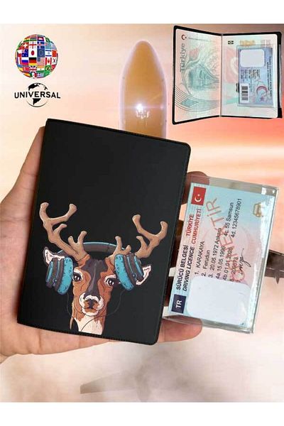 Cekuonline Deer Pattern Smooth Surface Leather Passport Cover Case Suitable for All Country Passports