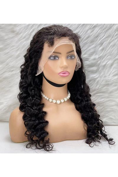 KONAK PERUK Natural 65-70cm Real Front Lace Tulle Wig - Dense Wavy