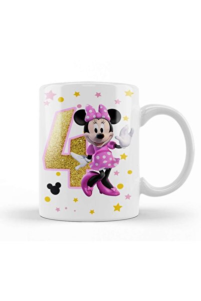 Baskı Dükkanı Mini Mouse Minnie Mouse 4 Year Old Gift Mug Cup Porcelain