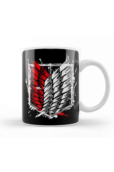 Baskı Dükkanı كوب هجوم على العمالقة، أجنحة الحرية، زجاجي من البورسلين