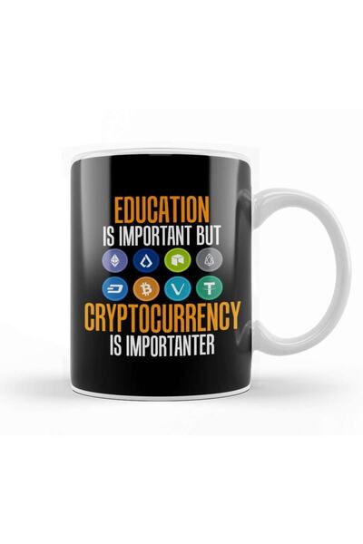 Baskı Dükkanı التعليم مهم ولكن التشفير أهم كوب زجاجي من البورسلين