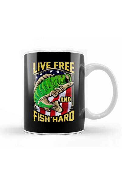 Baskı Dükkanı لايف فري اند فيش هارد فيشينغ باتريوتك فيشر كوب بورسلين