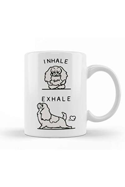 Baskı Dükkanı كوب يوغا يستنشق زفير كافالير كينج تشارلز سبانيل مصنوع من البورسلين