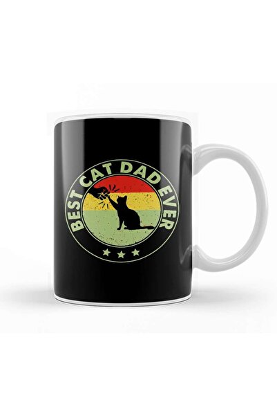 Baskı Dükkanı أفضل قطة أبي من أي وقت مضى مضحك القط الأب عيد الأب خمر 05 كوب أ...