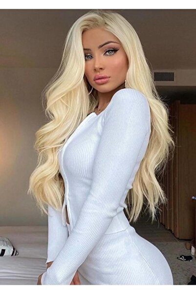 İlkosstore Isıya Dayanıklı Yarımay Çıt Çıt Saç - 613c - Platin Sarı - Dalgalı...