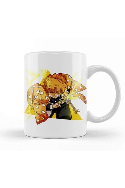 Baskı Dükkanı Demon Slayer Thunder Breath Zenitsu Mug Cup Porcelain