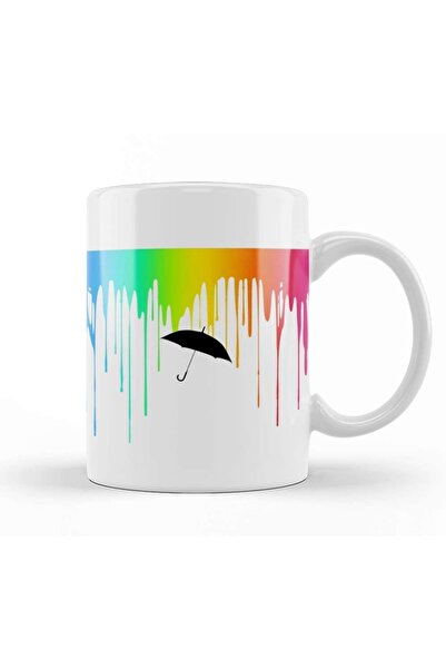Baskı Dükkanı The Umbrella Academia Umbrella and Colored Rain Number Five Mug...