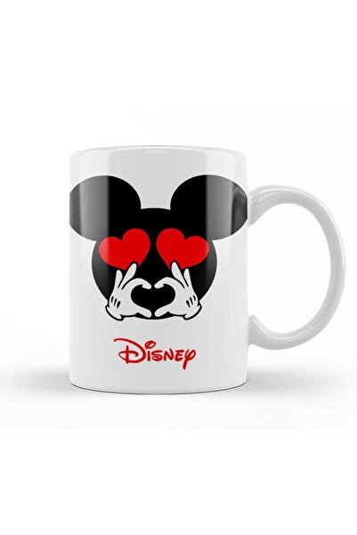 Baskı Dükkanı Mickey Mouse Miki Fare Disnep Kupa Bardak Porselen